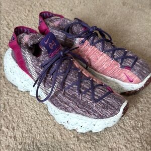 Nike Purple and Pink Athletic Shoes with Sock-Like Fit - space hippie 6.5